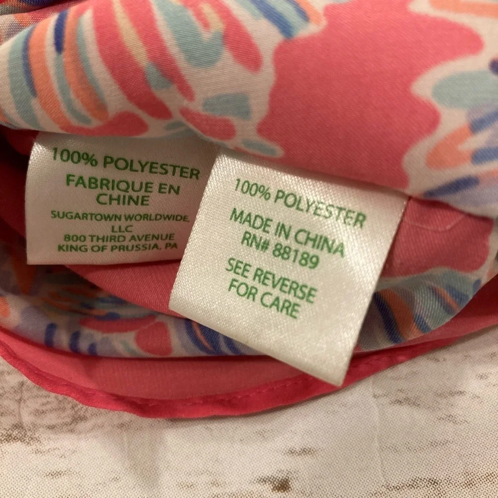 Lilly Pulitzer Girls Cover Up Caftan Tunic Nice Stems Flamingo Pink Youth Large